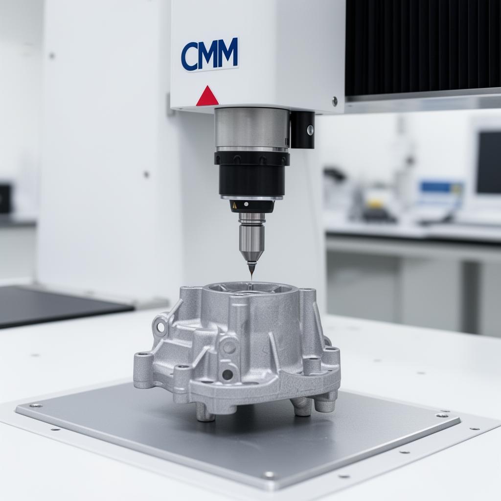 CMM metrology lab inspecting zinc die cast part