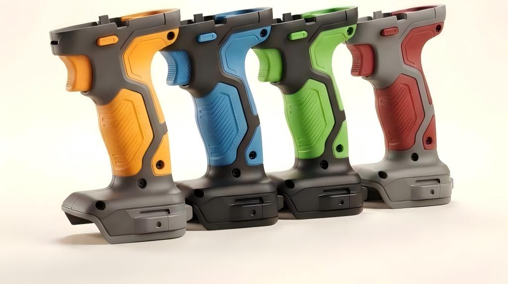 Double-shot-molded-power-tool-grip-with-non-slip-TPE-overmold