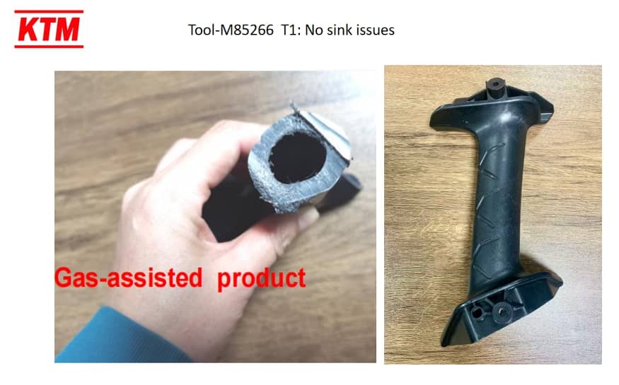Gas-assisted-injection-molded-automotive-prototype-produced-with-nitrogen-gas-process.