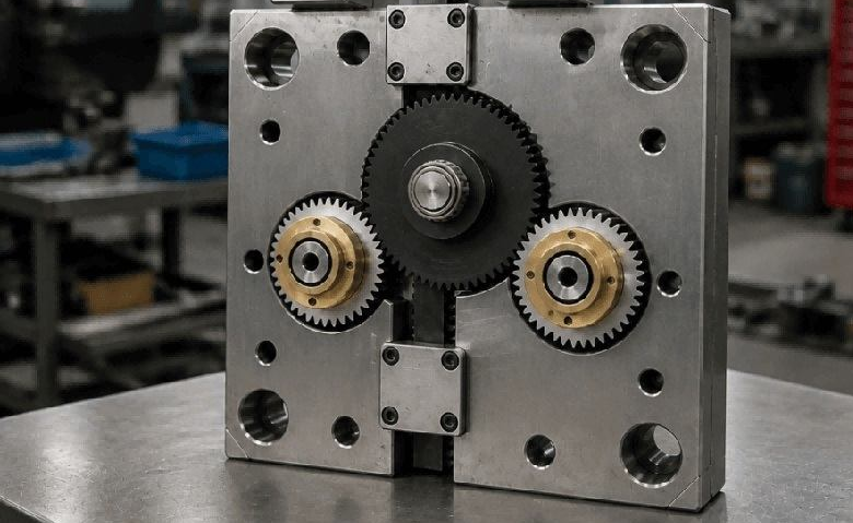 Internal-thread-unscrewing-mold-structure-with-hydraulic-motor-drive