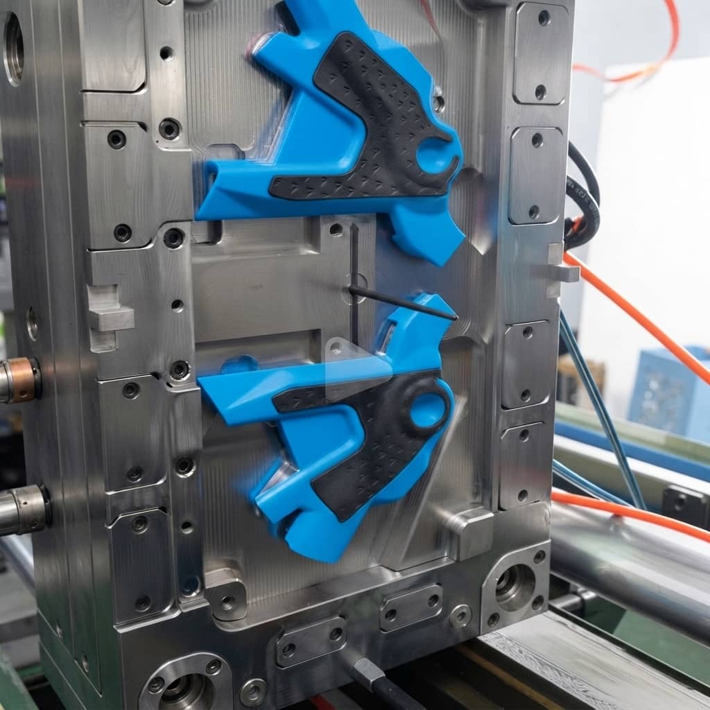 Overmolding-mold-gate-and-ejector-design-for-uniform-TPE-wall-thickness.