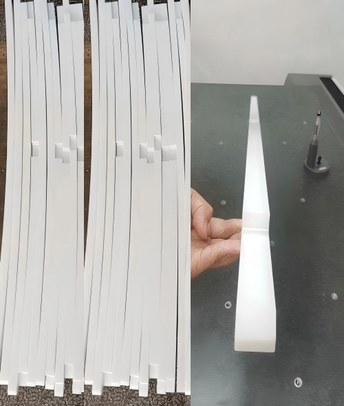 1250mm POM Delrin acetal long part CNC machined food-industrial-part-warping-before-after.