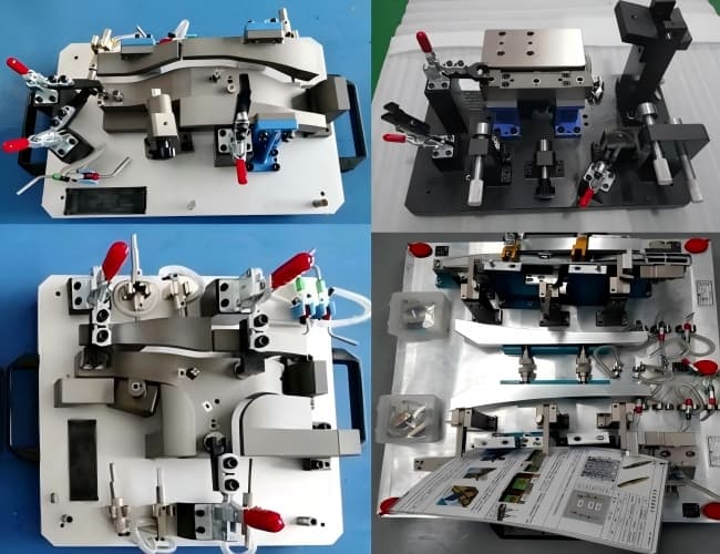 Custom-cooling-fixture-holding-a-large-automotive-interior-part-to-control-post-mold-warpage