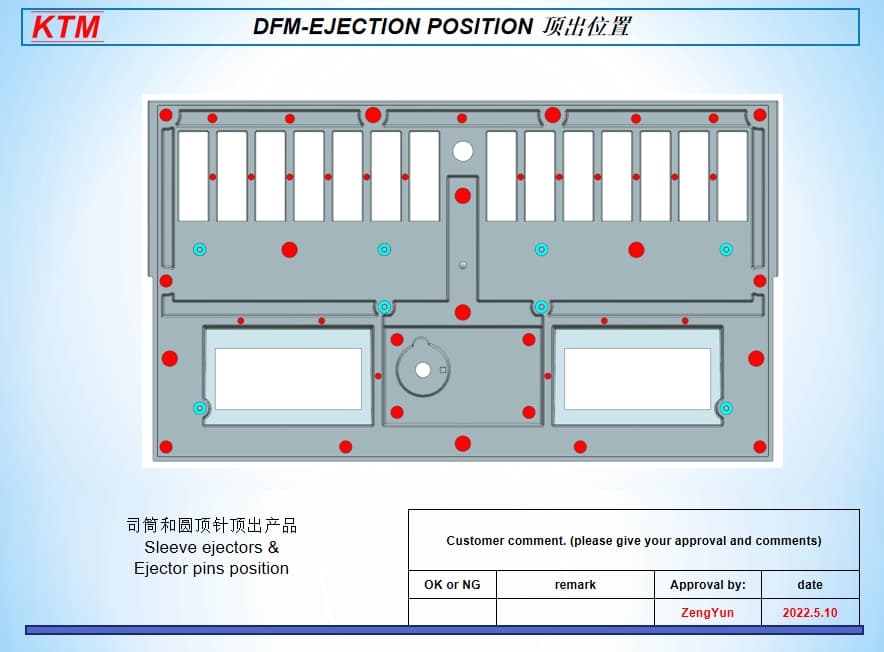 DFM-injection-molding-analysis-report-identifying-part-risks-before-tooling-ejection position