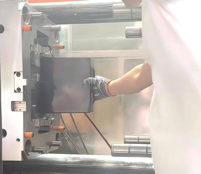 KTM-engineers-inspecting-custom-plastic-enclosure-tooling