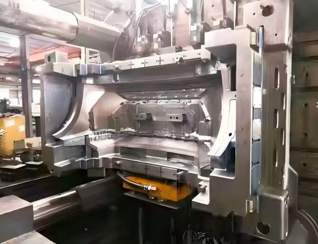 Large-part-injection-molding-of-aerospace-cover-on-high-tonnage-press-for-oversized-components.