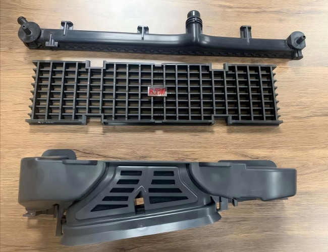 Mahle-engine-reservoir-part-in-PA30GF-with-slider-and-lifter-tooling-mold-exported-to-Europe