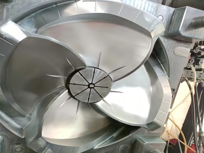 Machined prototype mold cavity with radial features