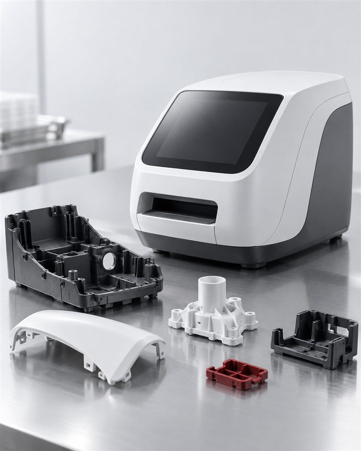 Precision medical device housing and injection-molded structural components